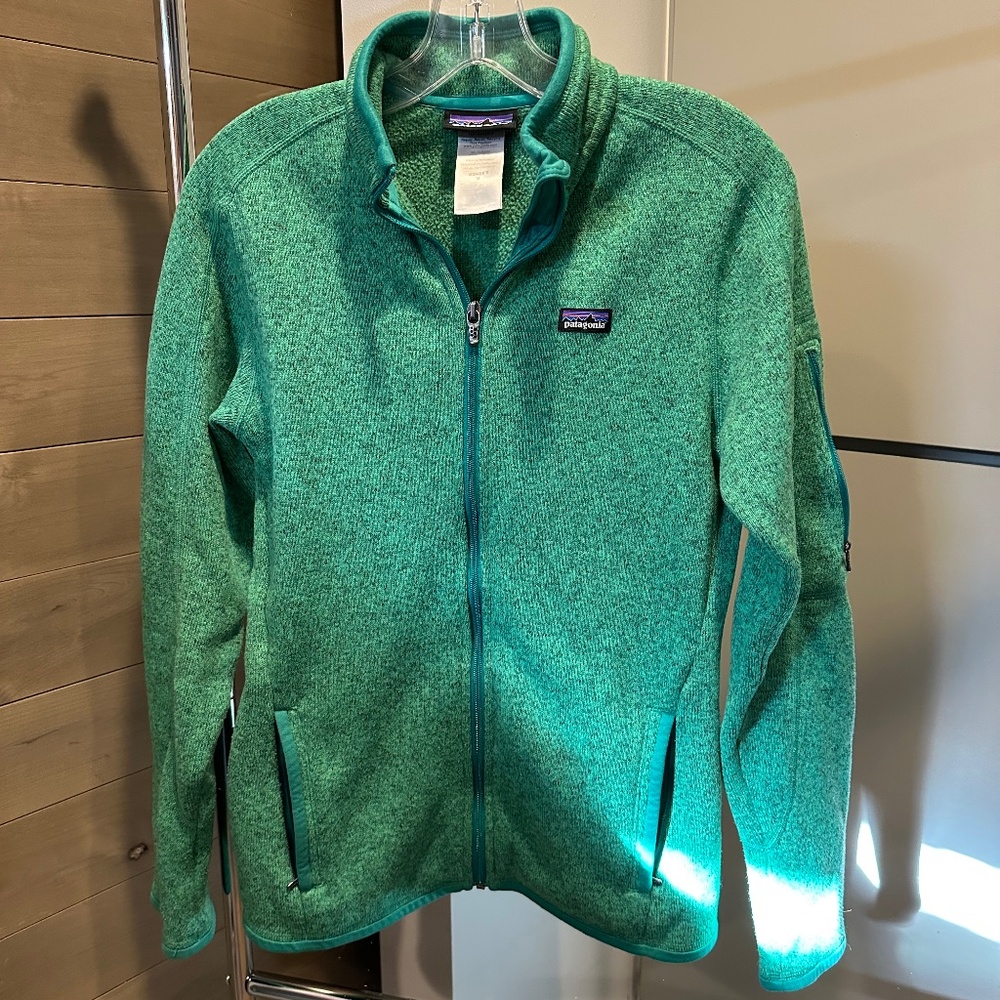 USED Patagonia Women's Better Sweater Fleece Jacket Nettle Green